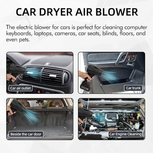 Soplador Inalámbrico Portátil Turbo Jet Dry Usos Múltiples