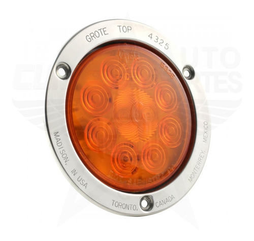 Plafon Led Redondo Ámbar 4 Pulgadas 10 Leds Remolque Grote