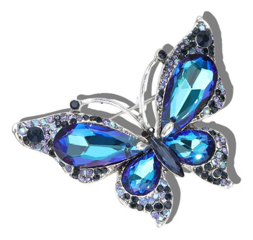 Broche Prendedor Pin Mariposa Cristal Brillante Para Mujer 