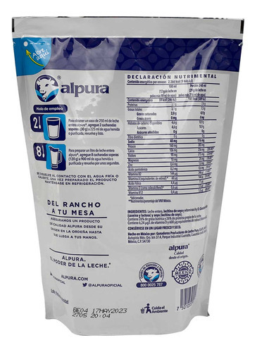 Leche En Polvo Alpura Entera 460g