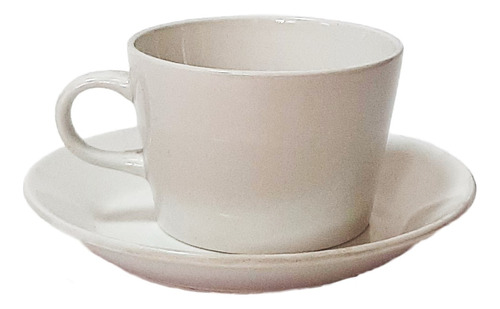 Taza Blanca De Porcelana Con Plato Base Marca Importada