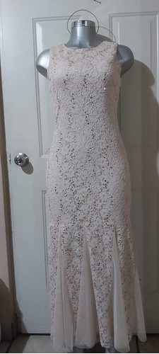 Hermoso Vestido De Novia,color Beige,candalite Petite