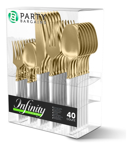 Party Bargains Juego De Cubiertos De Plástico Desechables, 4
