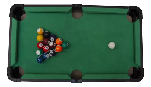 Jogo mesa mini bilhar sinuca snooker 69 x 36 x 19cm completo