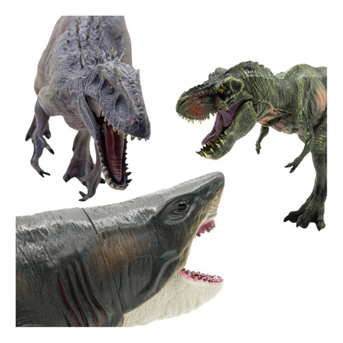 Kit De Increibles Indominux Rex, T Rex, Megalodon De Didacti