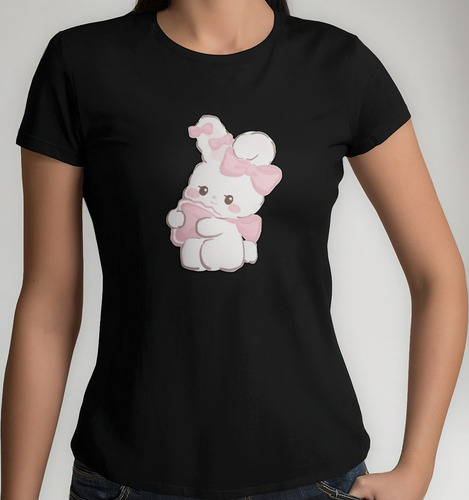 Blusa Playera Mujer Talla Extra Conejita Corazón Amor