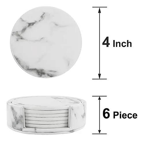 Posavasos De Cuero Soporte, Set De 6