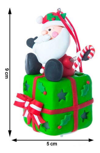 Imagen 2 de 4 de Decoración Navideña Santa Sobre Regalo Iluminado