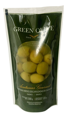 Aceitunas Verdes Descarozadas Green Olive En Salmuera 120g Doypack