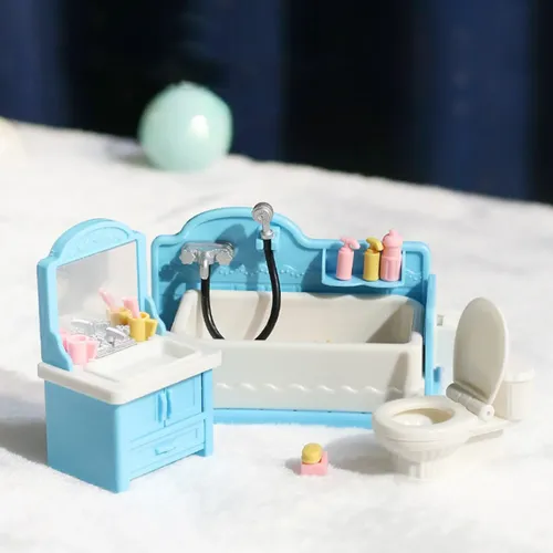 入浴用品 miniusa Brinquedo Educativo Blue Mini Bathroom Washbasin Bathroom Si