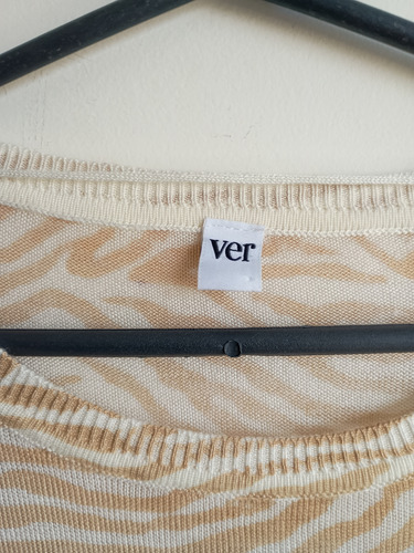 Sweater Ver Beige Animal Print, Talle Xl (Usado)