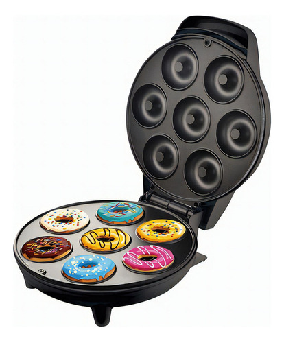 Maquina Donuts Hacer Mini Donas Desayuno 1200w Antiadherente Color Negro