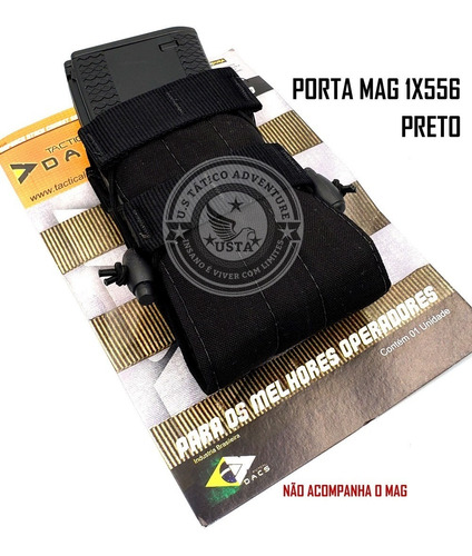 Bolso Porta Carregador Mag M4/m16 Modular Dacs 1x556 Preto