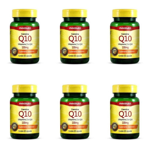 Imagem 1 de 1 de Maxinutri Coenzima Q10 Supl Vitamínic 100mg C/60 (kit C/06)