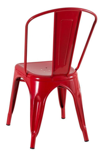 Cadeira Tolix Iron Aço Industrial Loft Metal Gourmet Cores Cor da estrutura da cadeira Vermelho