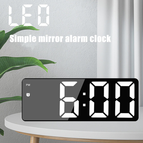 Relógio Com Espelho De Mesa Despertador Com Espelho Led Reló