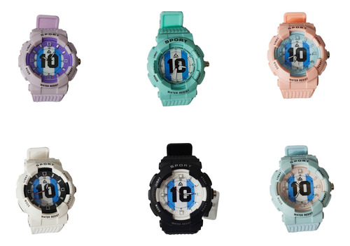 Relojes Pulsera Silicona Colores Combinados Varios Por 5 Un