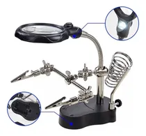Comprar Lupa Con Base De Pinza De Luz Led Para Soldar Reparacion 
