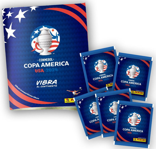 Pack Album Copa América Usa 2024 Tapa Blanda + 25 Laminas