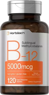 B12 Sublingual Metilcobalamina Horbaach 5000mcg 120 Tabletas