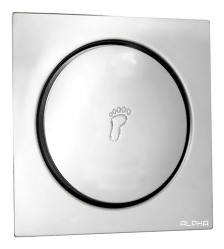 Ralo Click Inteligente Banheiro Quadrado 15 Cm Inox Cromo º Acabamento Cromado