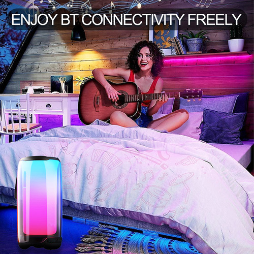 Bocinas Bluetooth Portátil Con Led Rgb Con 1 Micrófonos