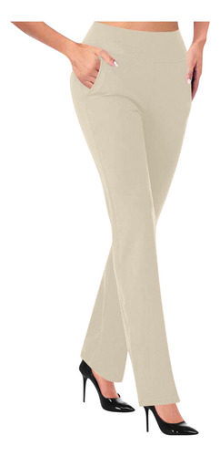 Pantalones G Para Mujer, De Color Liso, Casual, Con Bolsillo
