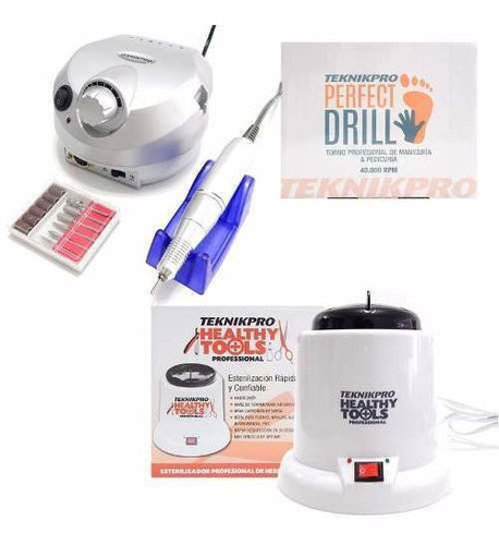 Kit Teknikpro Torno Perfect Drill Pedicuría + Esterilizador