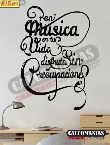 Vinil Decorativo Vinilos Pared Letras Pon Musica En Tu Vida