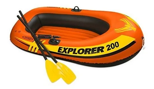 Intex Explorer 200, Bote Inflable Para 2 Personas Con Remos