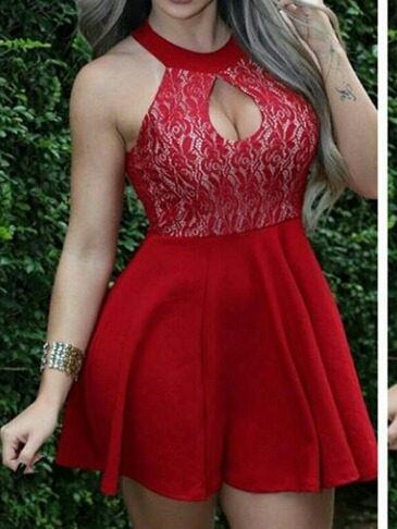 vestido gola alta rodado