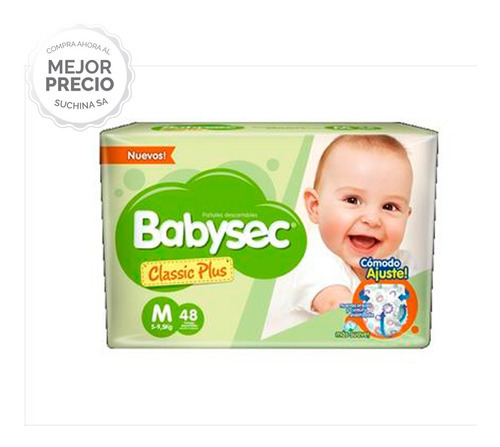 Pañal Baby Sec M 48pcs Verde