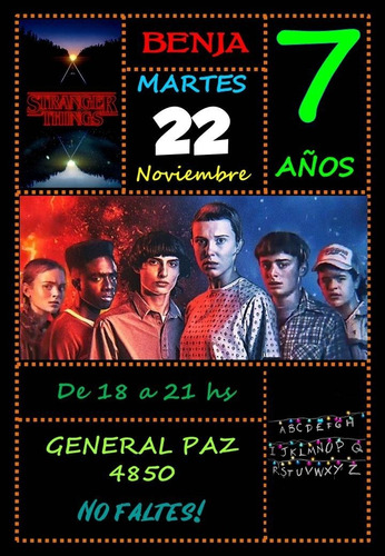 Stranger Things Tarjeta Invitación Digital Whatsapp