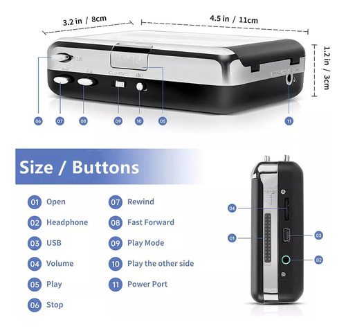 Walkman Pasacasesette Convertidor A Mp3 - A Pedido_exkarg