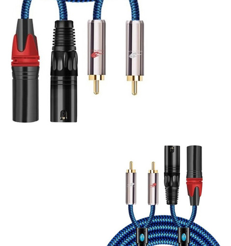 Audio Hifi Cable Durable Nylon (1m) Rca Xlr Macho - Hembra