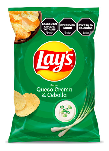  Lays Papas Fritas Sabor Queso Crema Y Cebolla 77 Gr Picadas