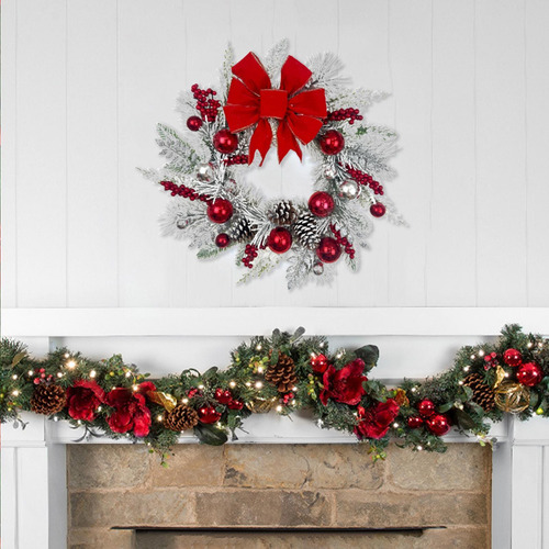 Corona De Navidad Para Puerta De Ingreso, Artificial