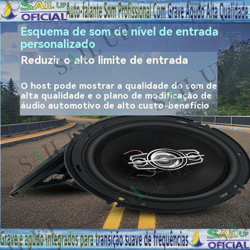Auto-falante Som Profissional Com Grave Agudo Alta Qualidade