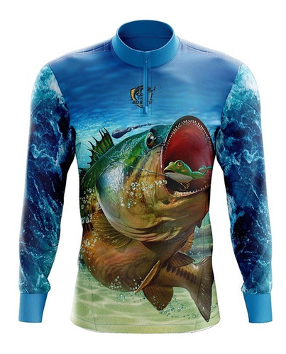 Camisa Camiseta De Pesca Piranha Dry Fit Protecao Uv50