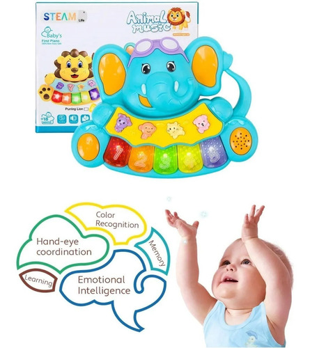 Imagen 6 de 8 de Piano Musical Para Bebe Con Musica Sonido,de Animales /luces