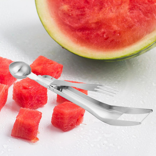 2 Watermelon Fork Spoon Cutter Kitchen Gadget For Camping