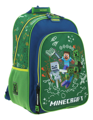 Mochila Escolar Primaria Chenson Minecraft Movie Mc66071 Verde Mc66071-g