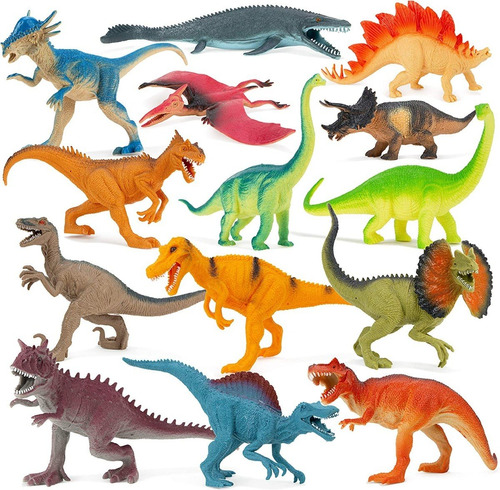 Pack De 14 Figuras De Dinosaurios Juguete Para Niños +3 Años