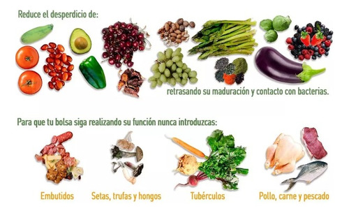 10 Bolsas Conserva Frutas Y Verduras Con Teconologia Ch