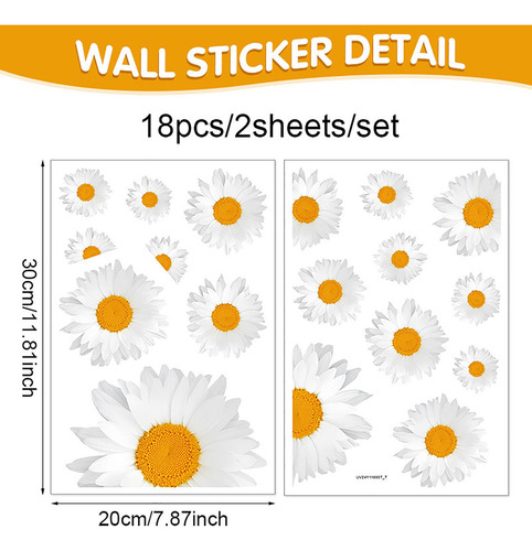 Adhesivos De Pared Para Ventanas Con Estampado Floral Blanco