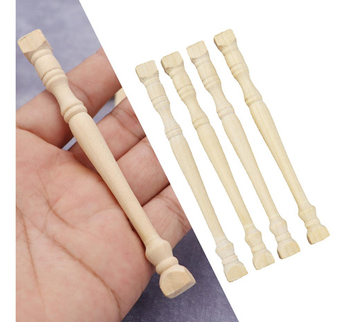 3 X 4 Balaustradas De Poste De Madera Para Casa De Muñecas