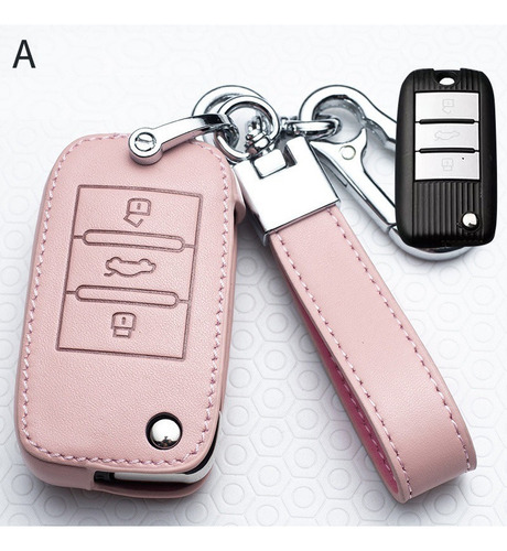 Funda De Cuero Plegable For Llave Remota De Coche Wj K One