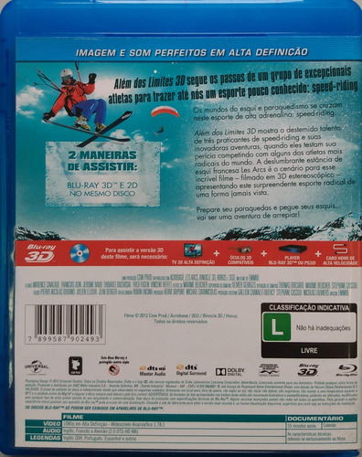 Blu-ray Além Dos Limites Extraordinários Speed Riders 2d/3d (Usado)