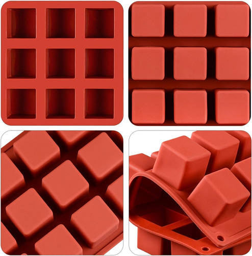 Molde Cuadrado De Silicona Antiadherente Para Hornear 5 X 5