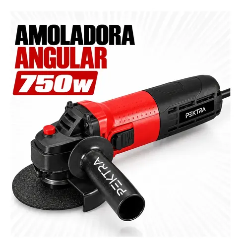 Amoladora Angular Eléctrica 750w 115mm 11000rpm Pektra con Accesorios